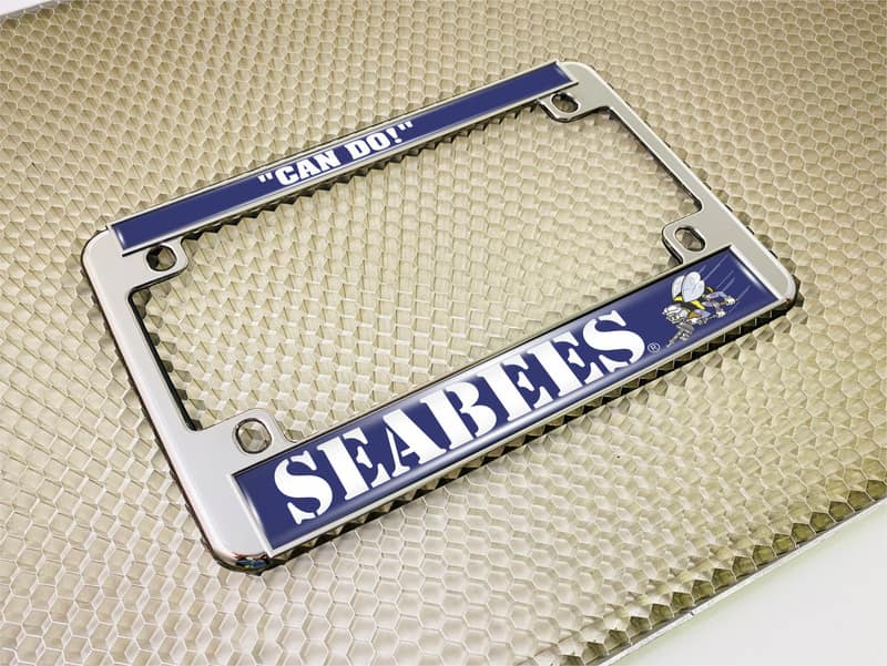 U.S. Navy Seabees - Motorcycle Metal License Plate Frame